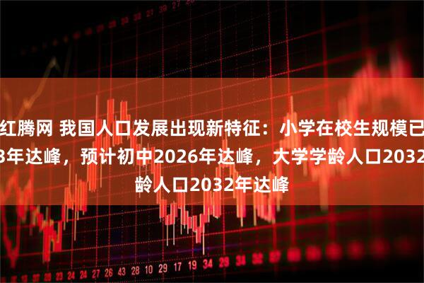 红腾网 我国人口发展出现新特征：小学在校生规模已在2023年达峰，预计初中2026年达峰，大学学龄人口2032年达峰